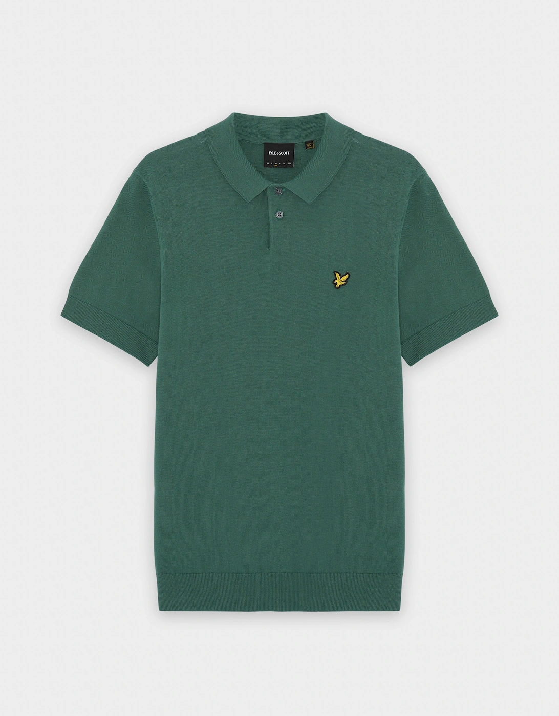 Lyle & Scott Cotton Short Sleeve Mens Knitted Polo - W130 Everglade