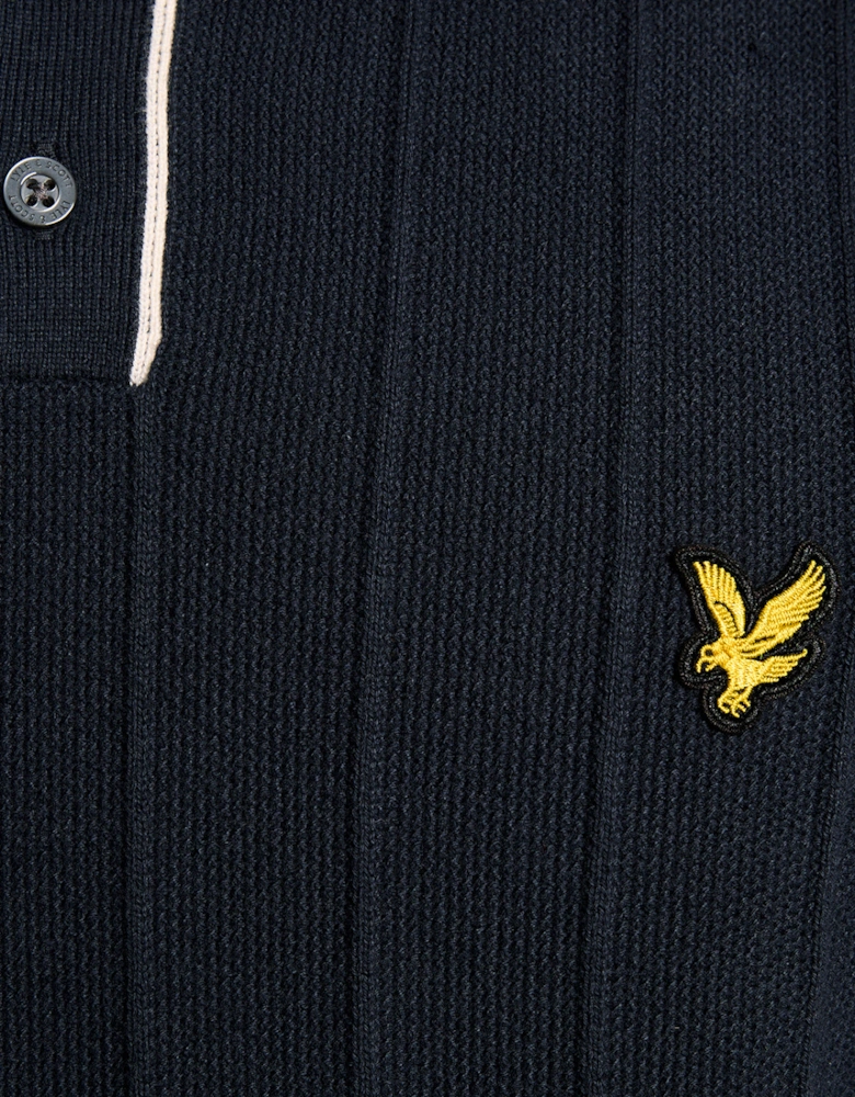 Lyle & Scott Tipped Pique Mens Knitted Polo - Z271 Dark Navy