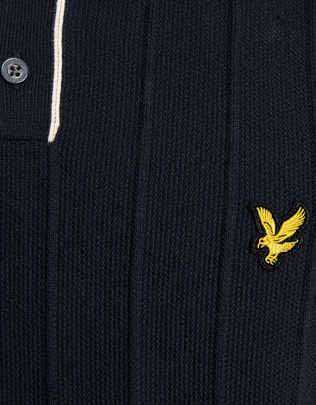 Lyle & Scott Tipped Pique Mens Knitted Polo - Z271 Dark Navy