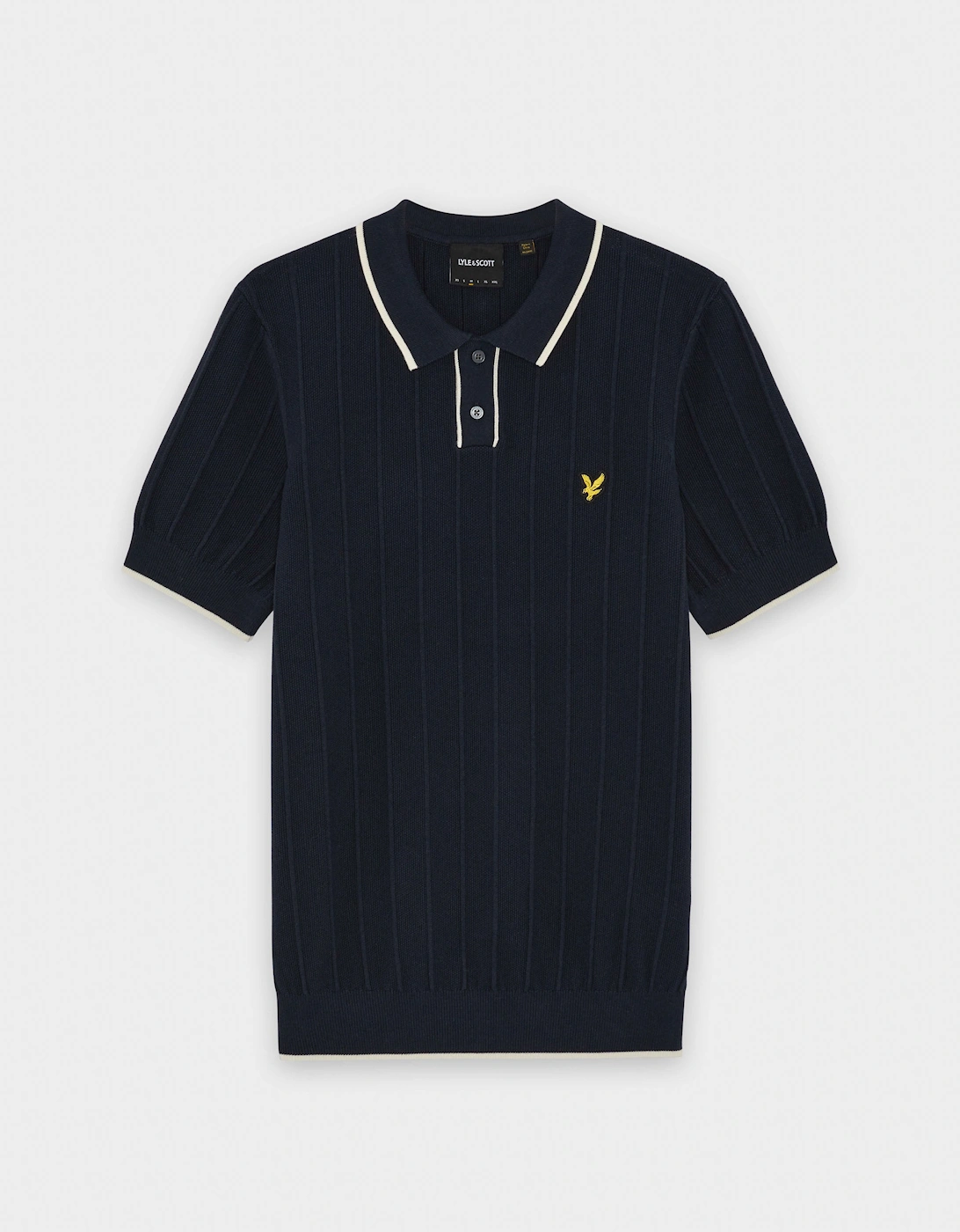 Lyle & Scott Tipped Pique Mens Knitted Polo - Z271 Dark Navy