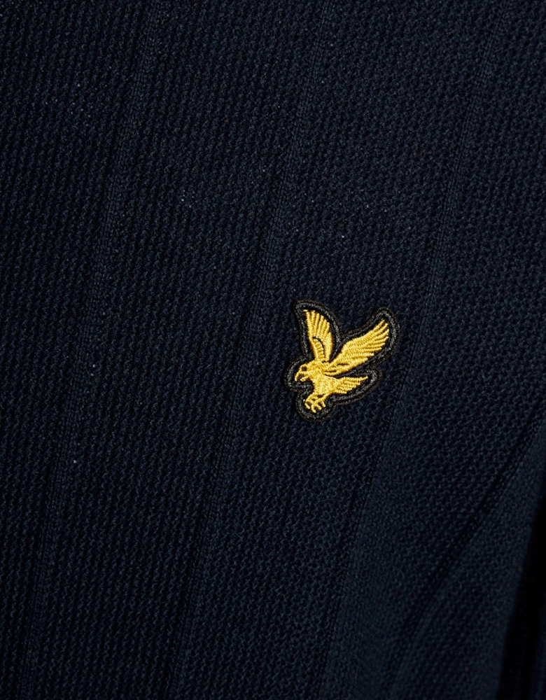 Lyle & Scott Tipped Pique Mens Knitted Jumper - Z271 Dark Navy
