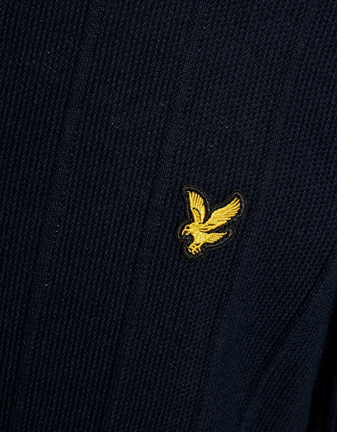 Lyle & Scott Tipped Pique Mens Knitted Jumper - Z271 Dark Navy