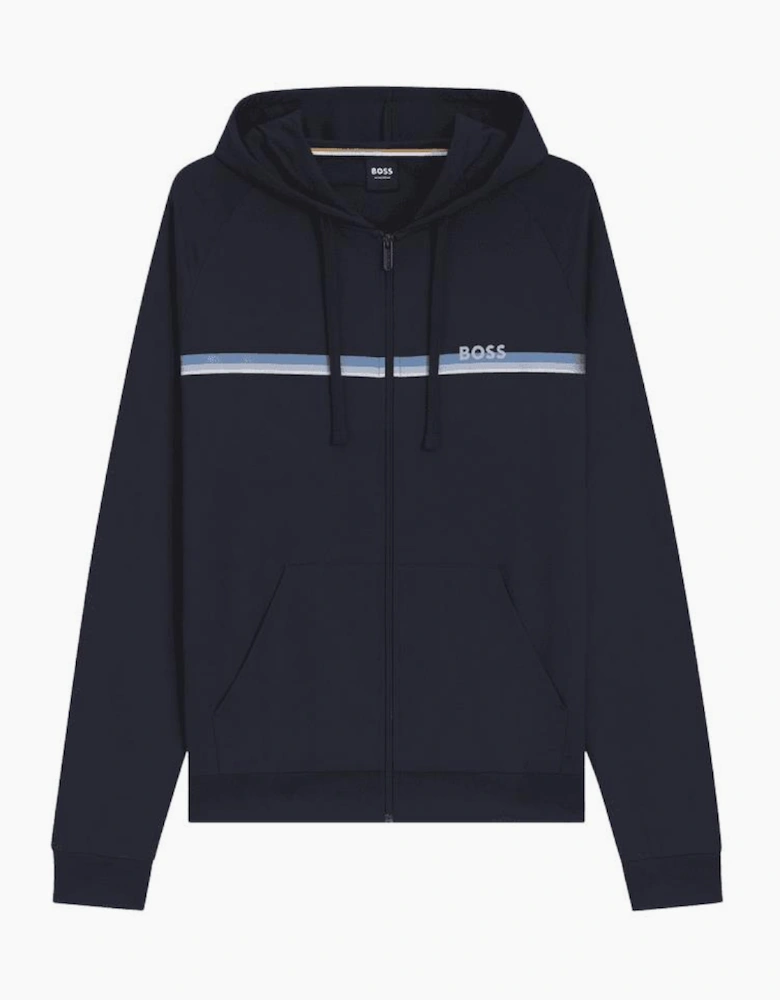 Authentic Cotton Stripe Logo Hooded Navy Tracksuit