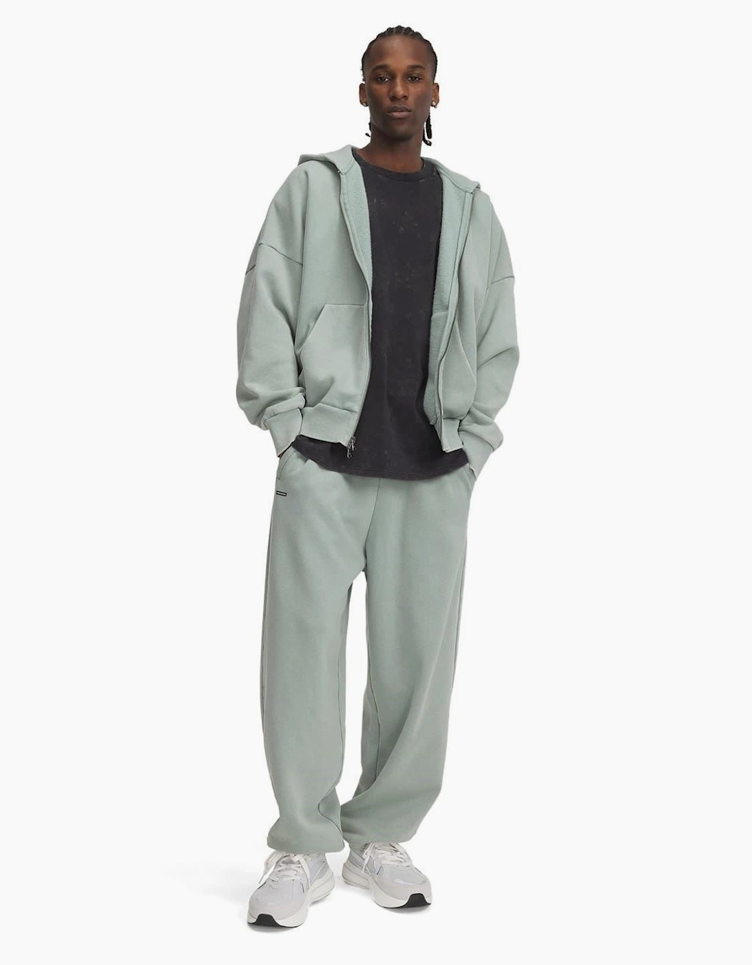 Solid Patterned Wide Leg Icon Joggers