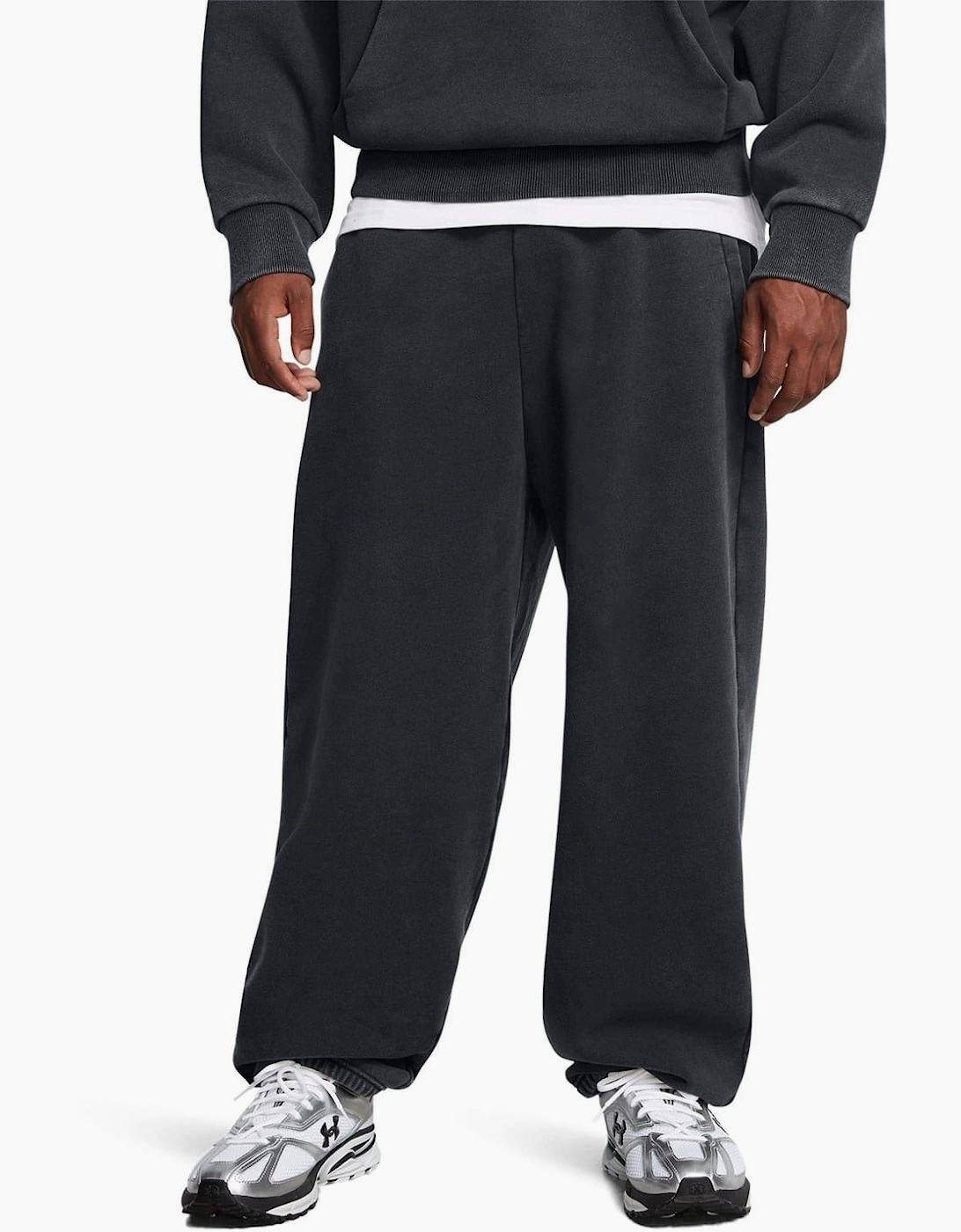 Solid Patterned Wide Leg Icon Joggers