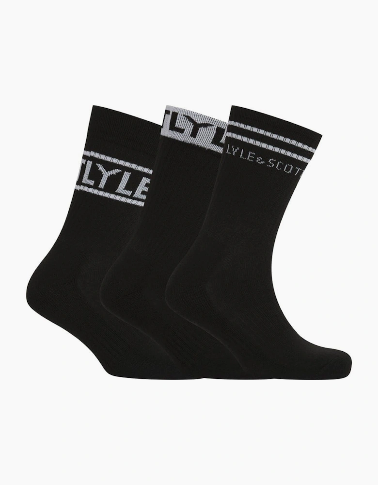 3 Pack Lettering Crew Socks