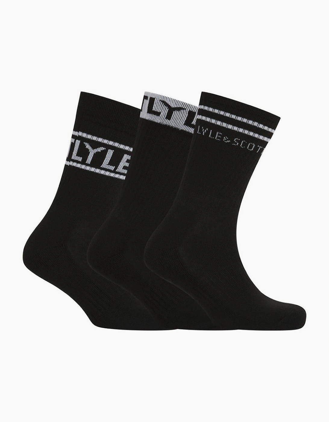 3 Pack Lettering Crew Socks