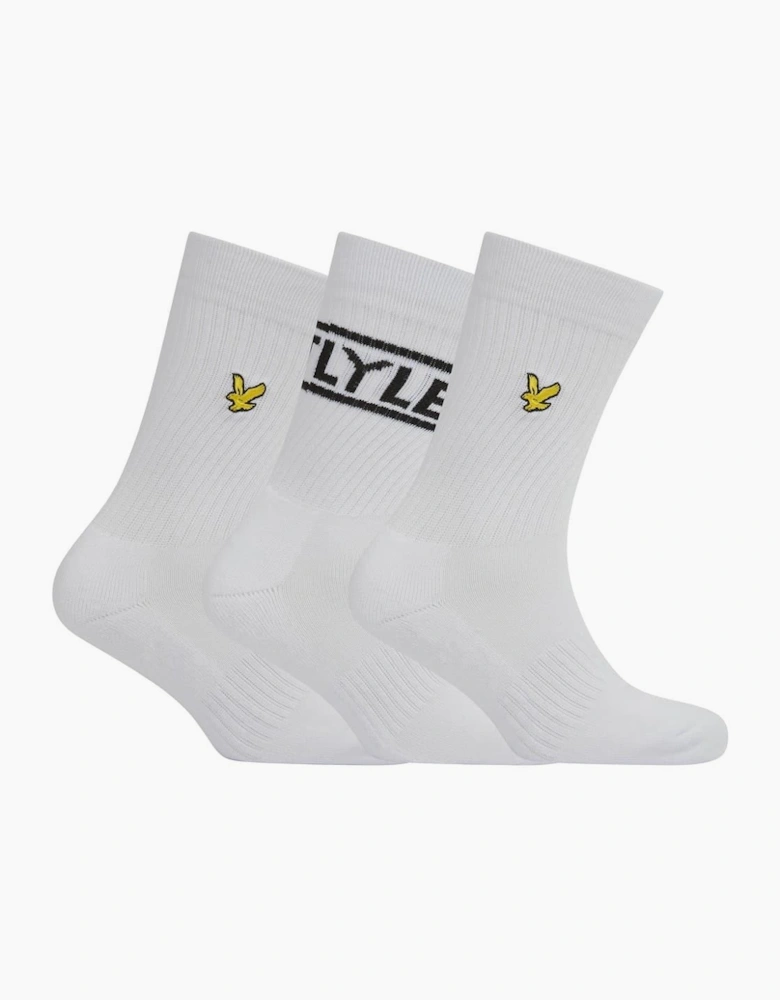 3 Pack Lettering Crew Socks