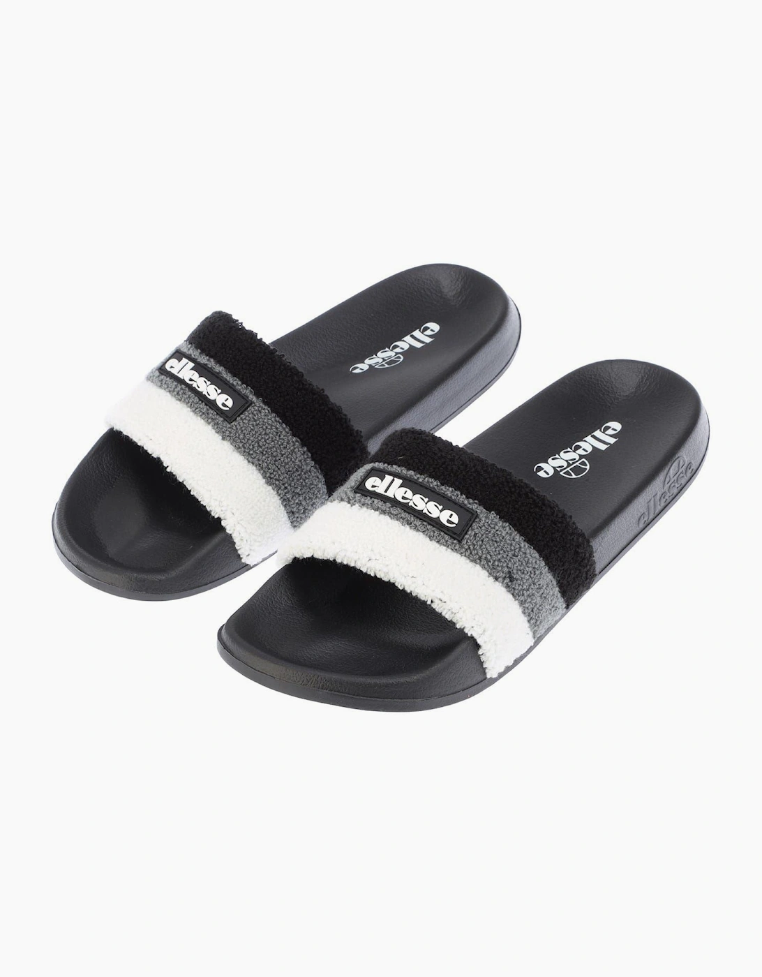 Triply Stripe Patterned Open Toe Slides