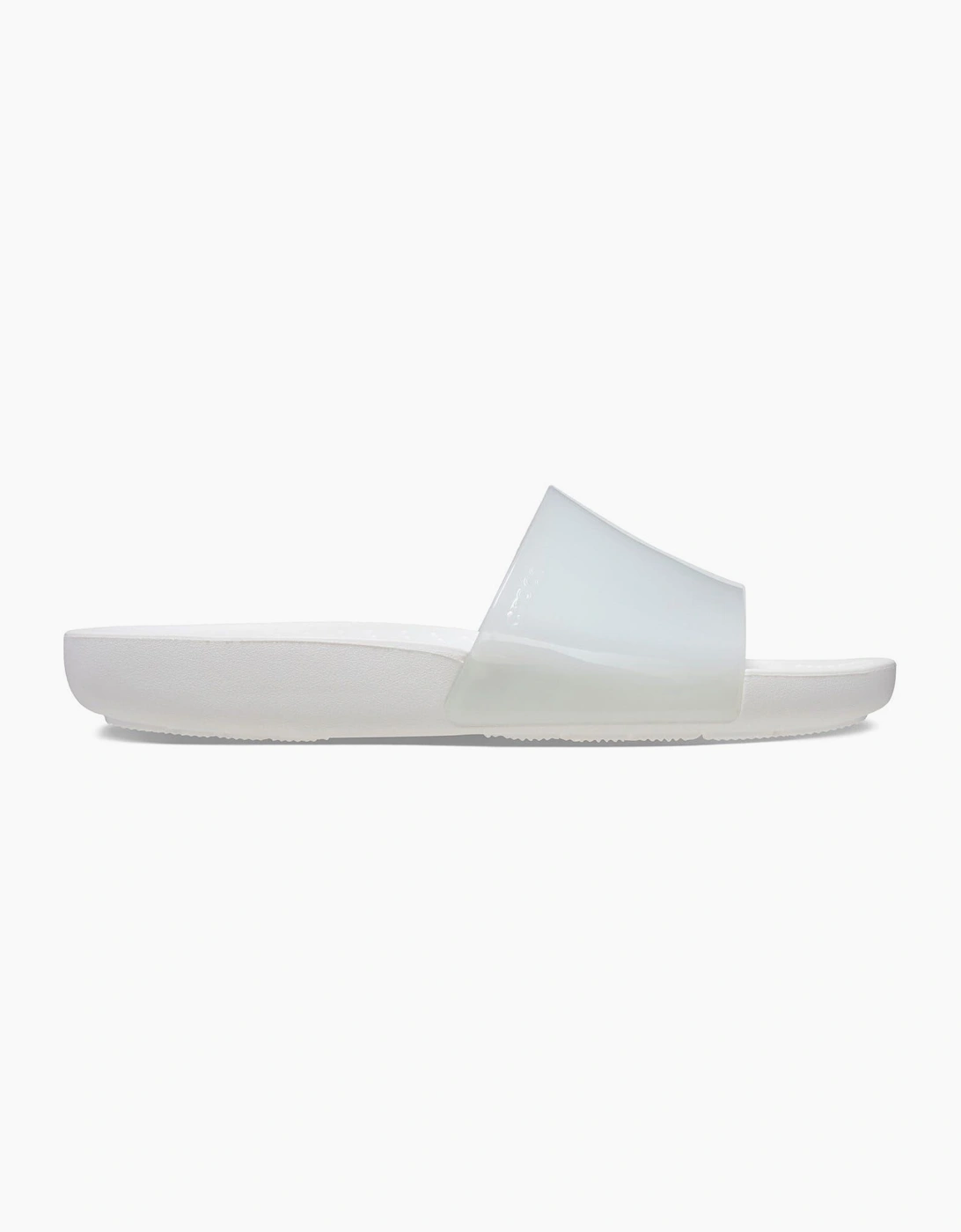 Crocs Women's White Glossy Slides Sandals - Size: 8 41-42