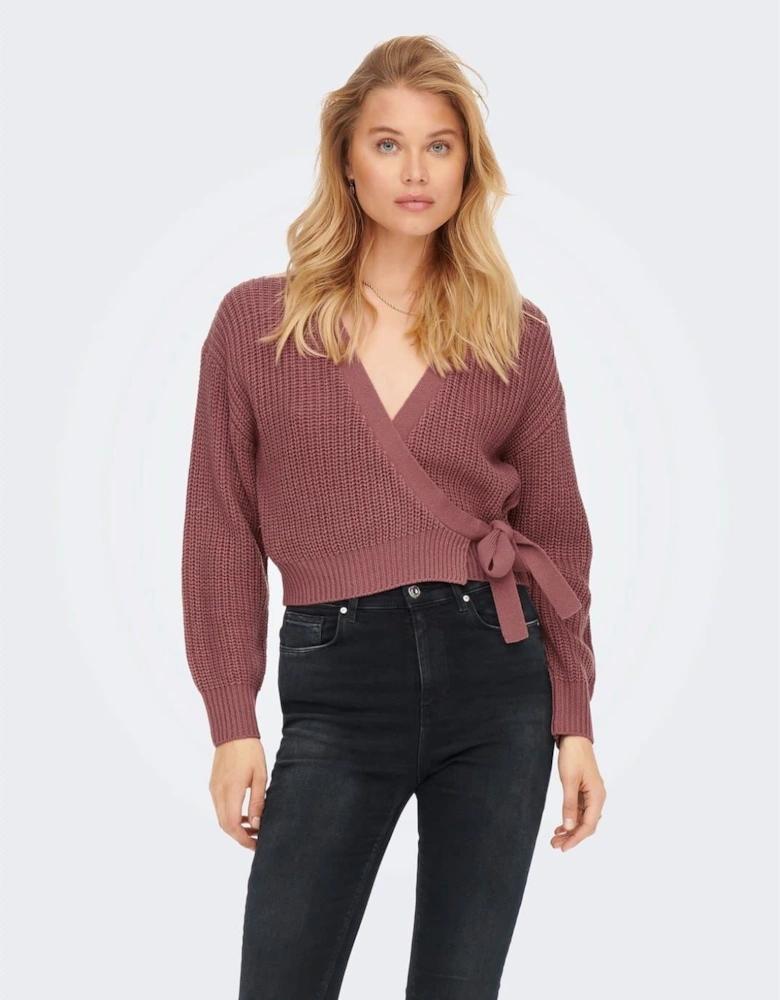 Cropped V-Neck Relaxed Fit Sweater