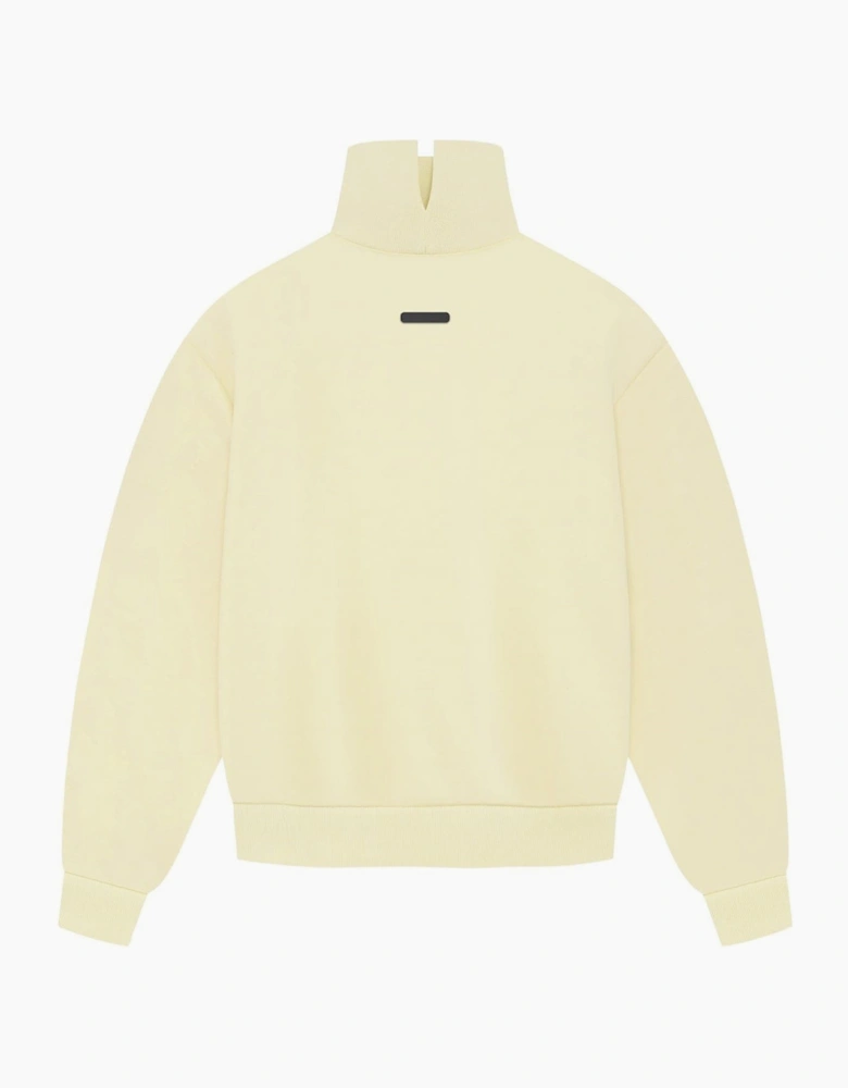 Relaxed Fit Embroidered Lettering Funnel Neck Long Sleeve Athletic Top