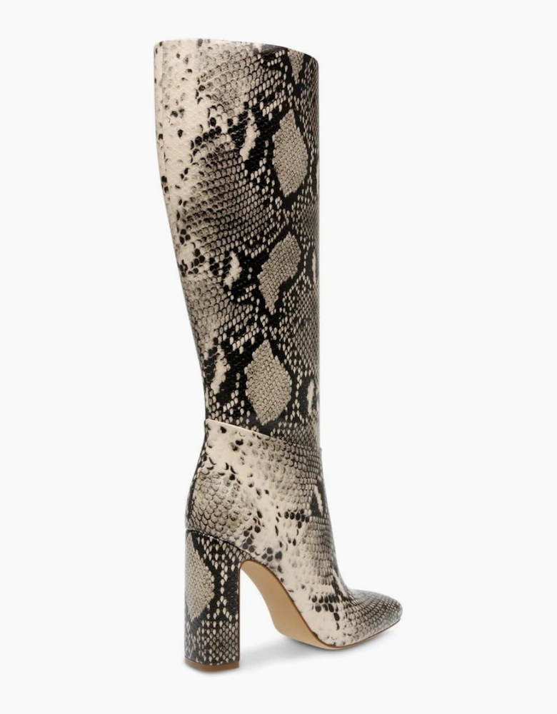 Knee High Block Heel Boots with Zipper