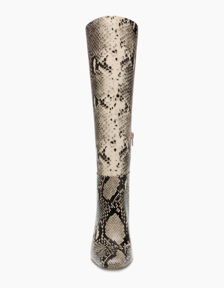 Knee High Block Heel Boots with Zipper