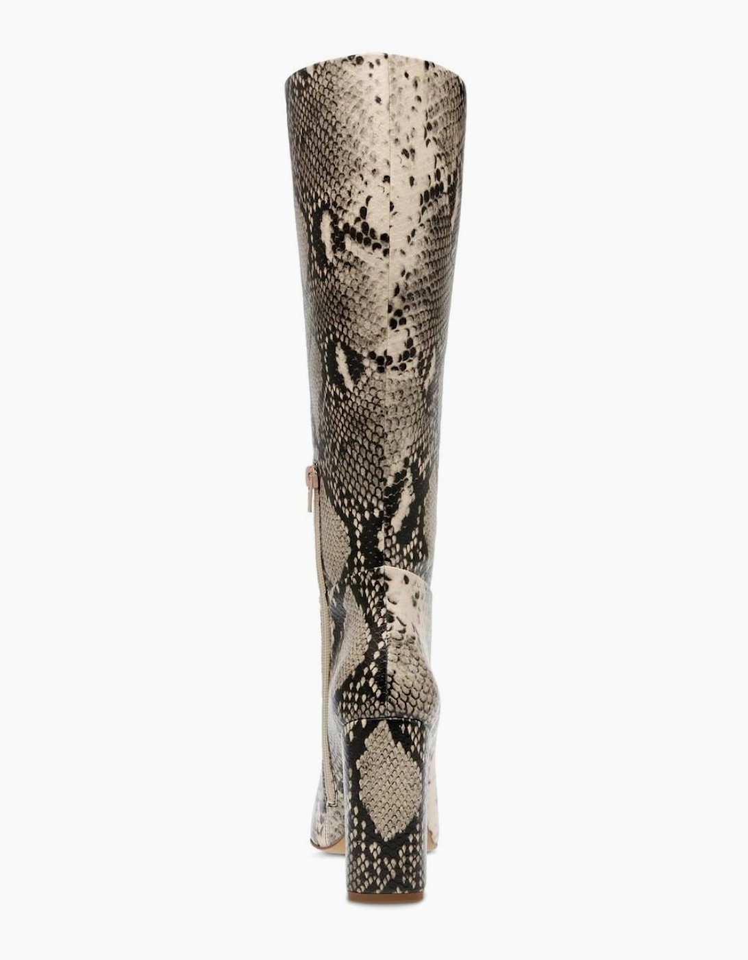 Knee High Block Heel Boots with Zipper