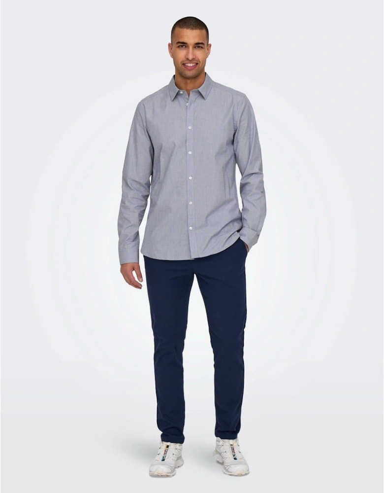 Solid Patterned Slim Trousers