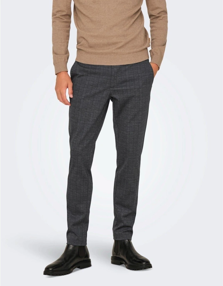 Plaid Slim Five Pocket Chinos