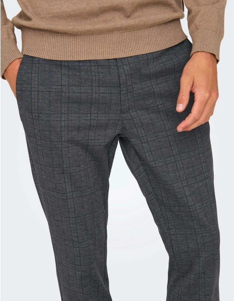 Plaid Slim Five Pocket Chinos