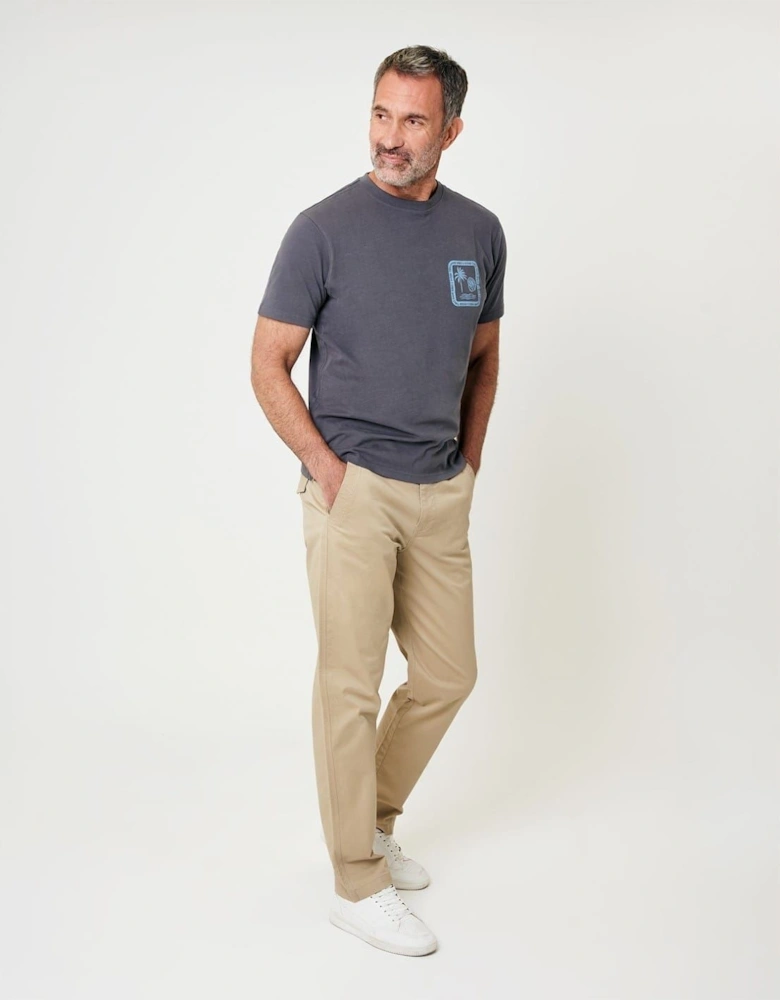 Solid Patterned Straight Five Pocket Chinos