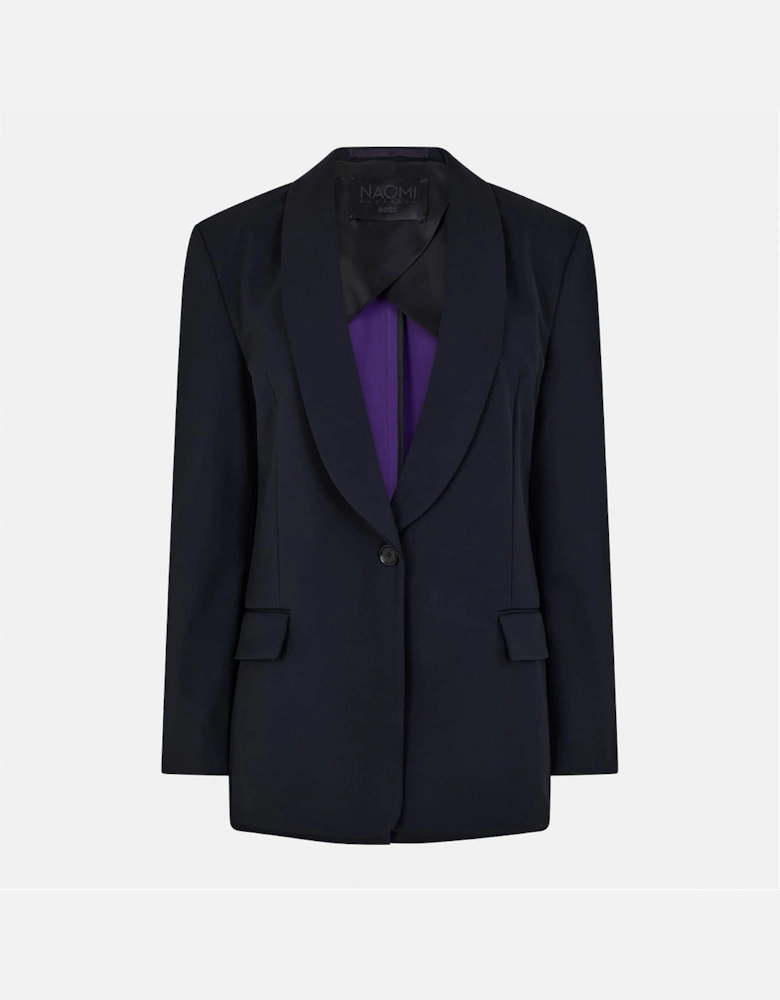 Womens Jetsetter Solid Patterned Shawl Collar Blazer