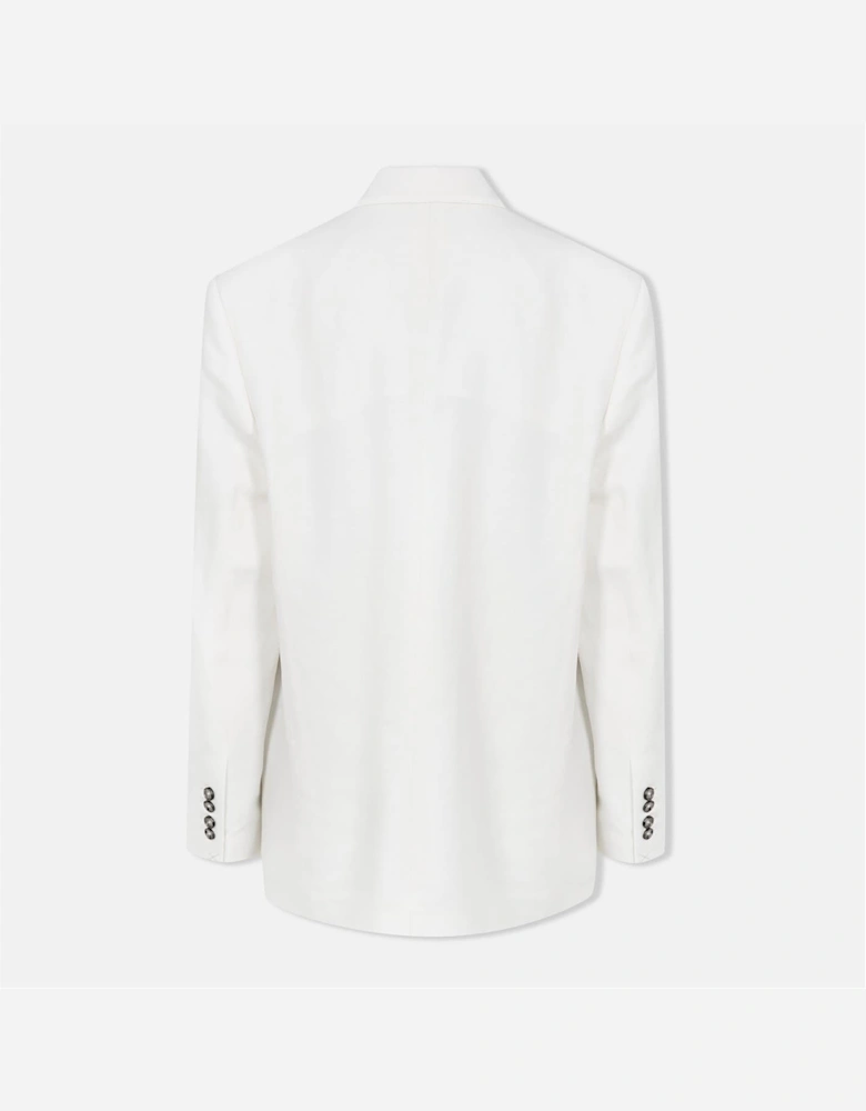 Womens Japelara Double Button Lapel Collared Solid Patterned Blazer