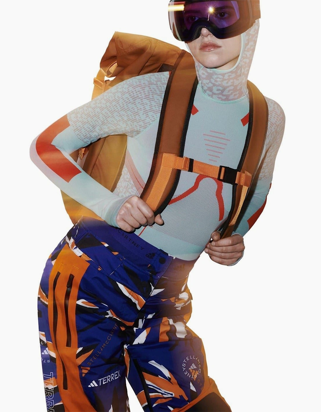 Abstract Patterned Regular Fit Ski Pants