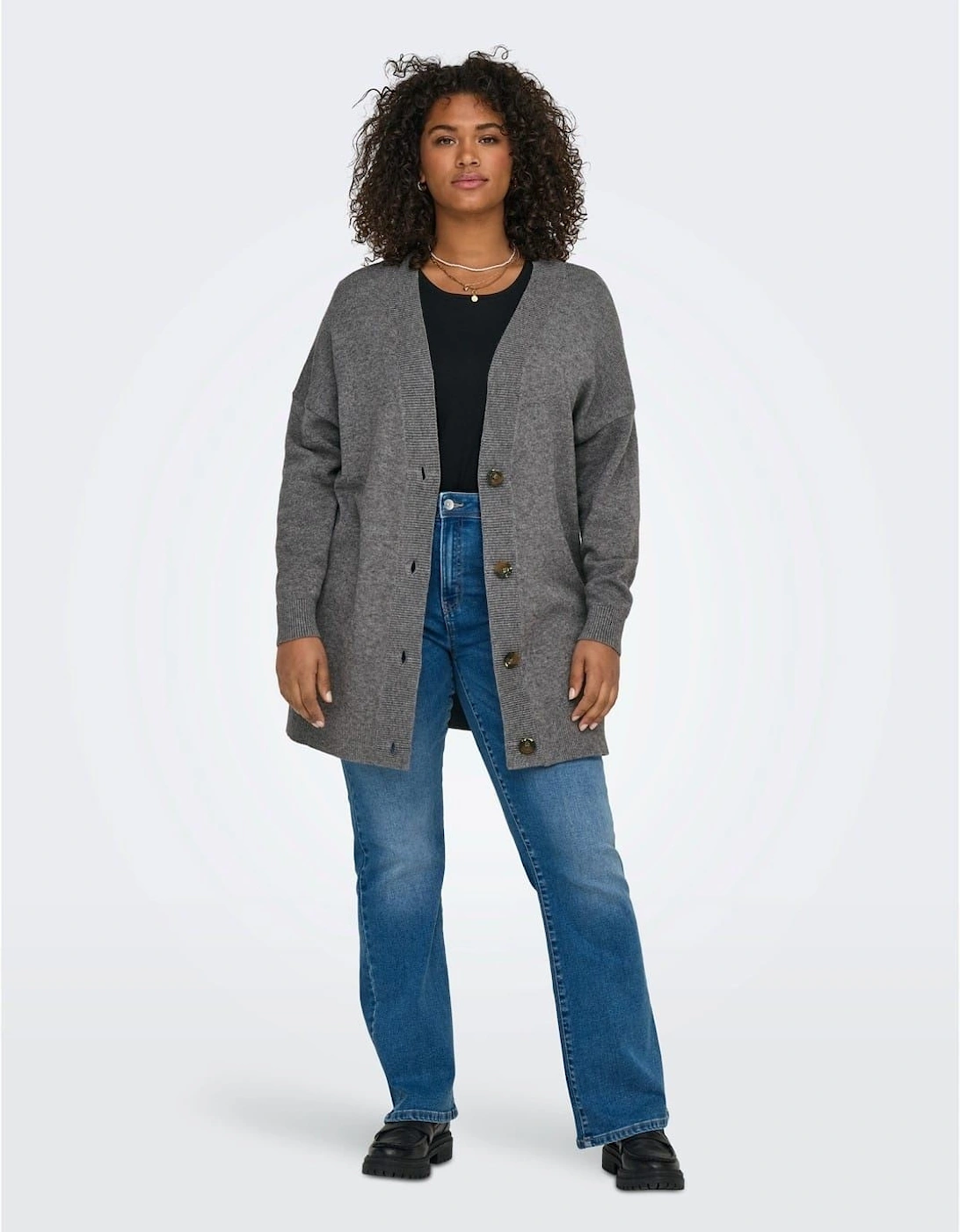 Relaxed Fit V-Neck Cardigan