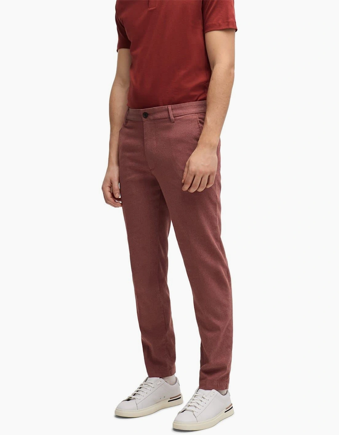 Solid Patterned Straight Leg Trousers