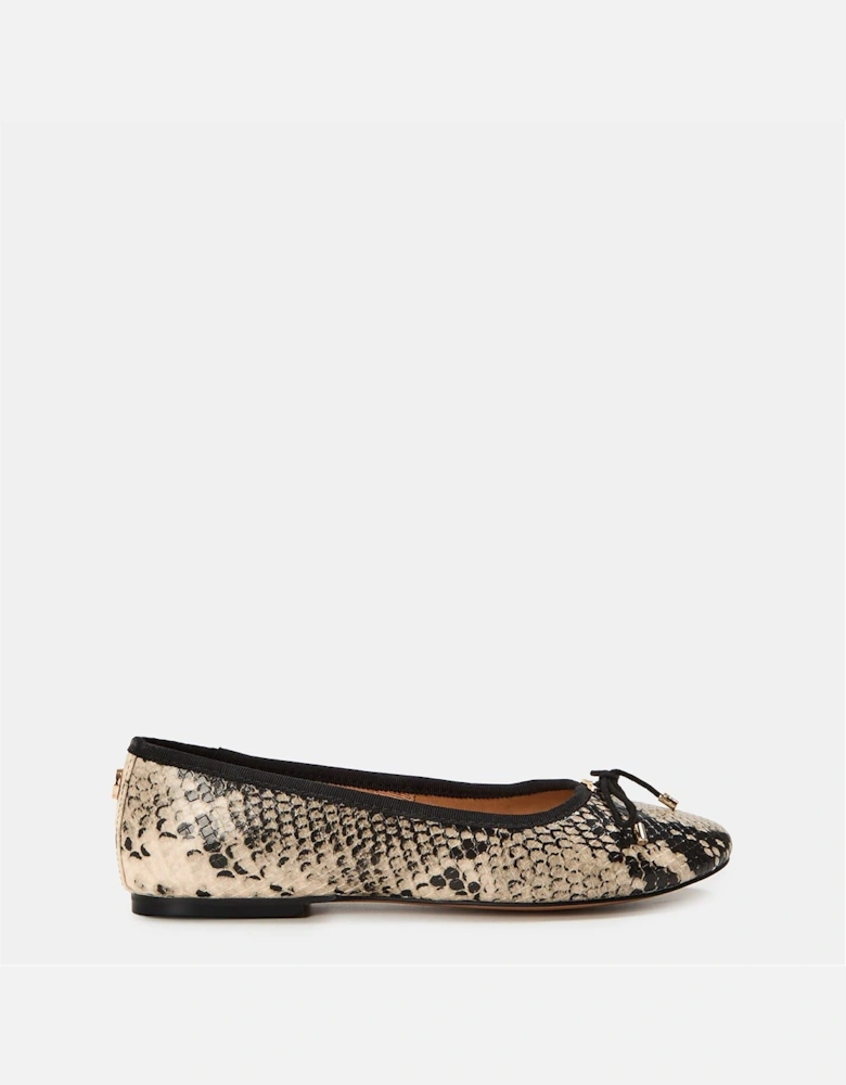 Blossoms Snake Patterned Flats