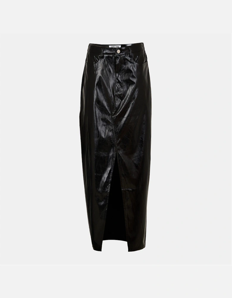 Metallic Maxi Pencil Skirt