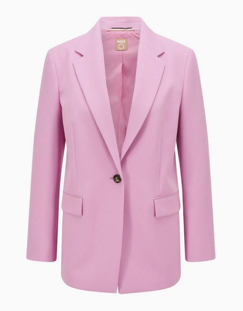Solid Patterned Lapel Collared Blazer