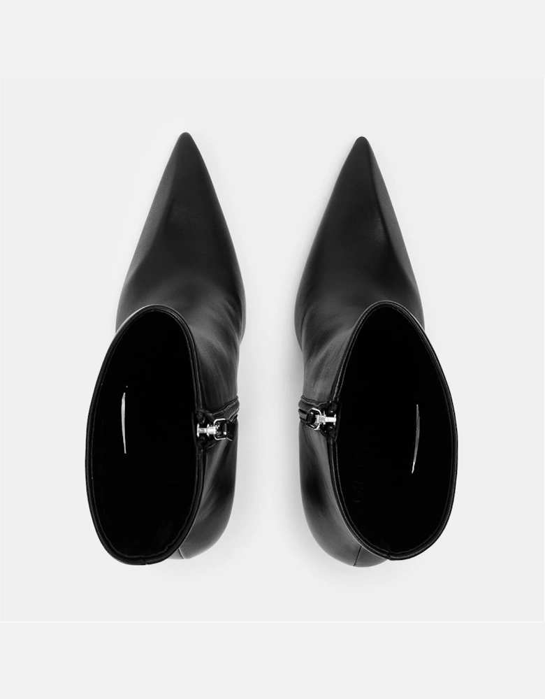 Crescent Almond Toe Ankle Stiletto Heel Boots