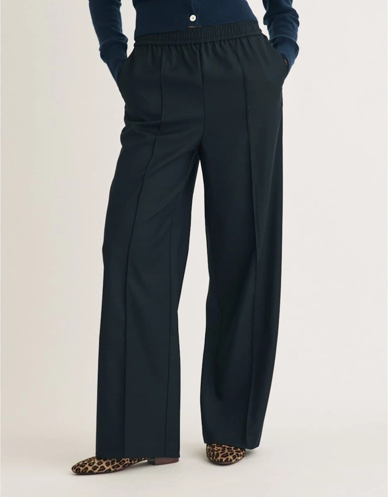James Solid Wide Leg Trousers