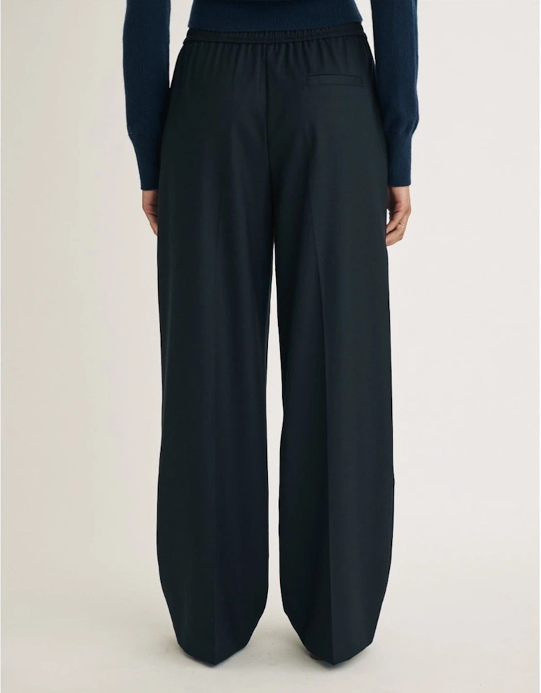 James Solid Wide Leg Trousers