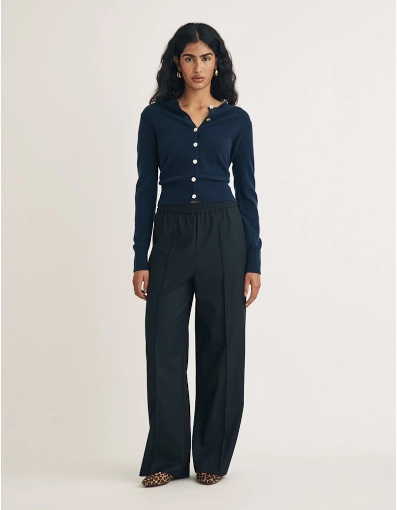 James Solid Wide Leg Trousers