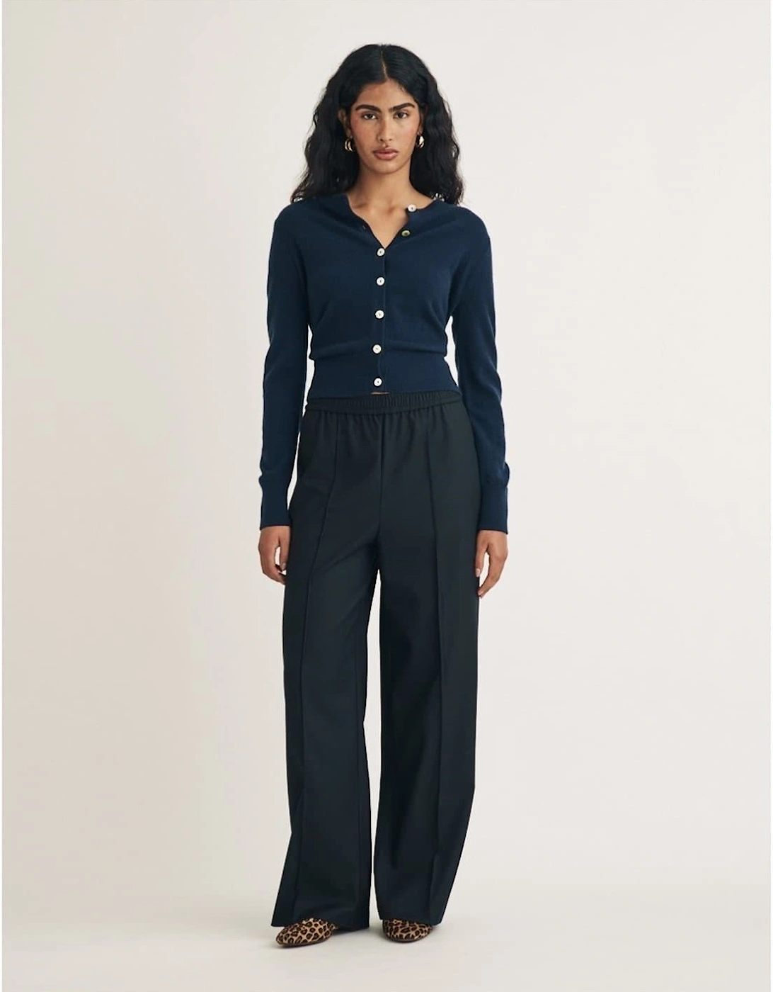 James Solid Wide Leg Trousers, 5 of 4