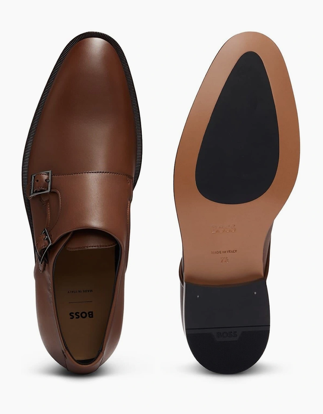 Derrek Almond Toe Block Heel Monk Shoes