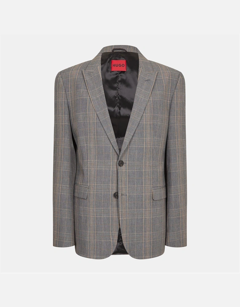 Plaid Patterned Flap Pocket Lapel Collared Blazer