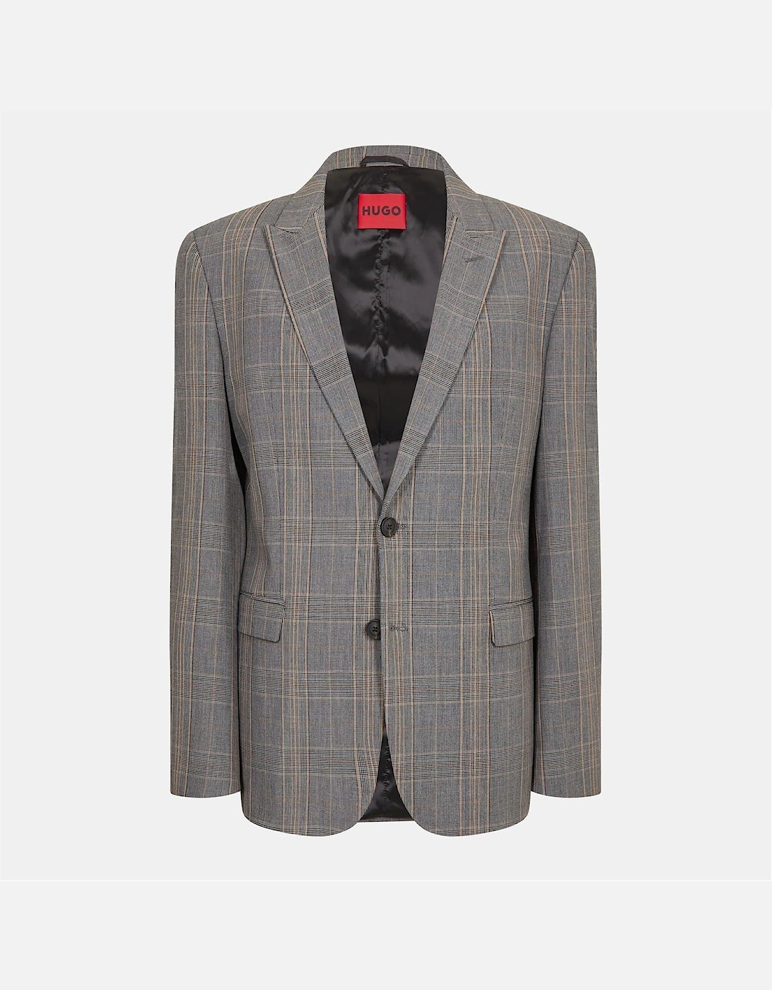 Plaid Patterned Flap Pocket Lapel Collared Blazer