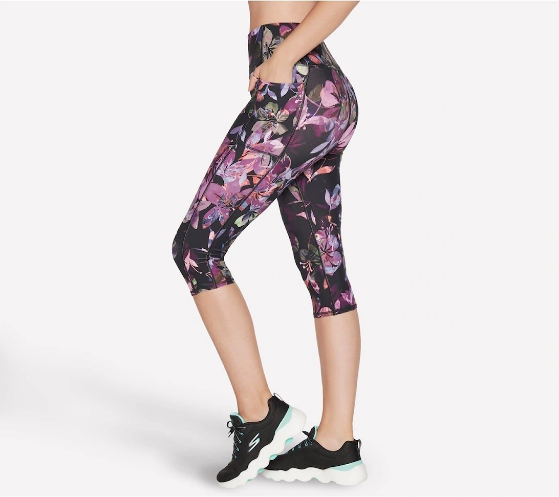 Goflex Ultraviolet Floral Capri Leggings