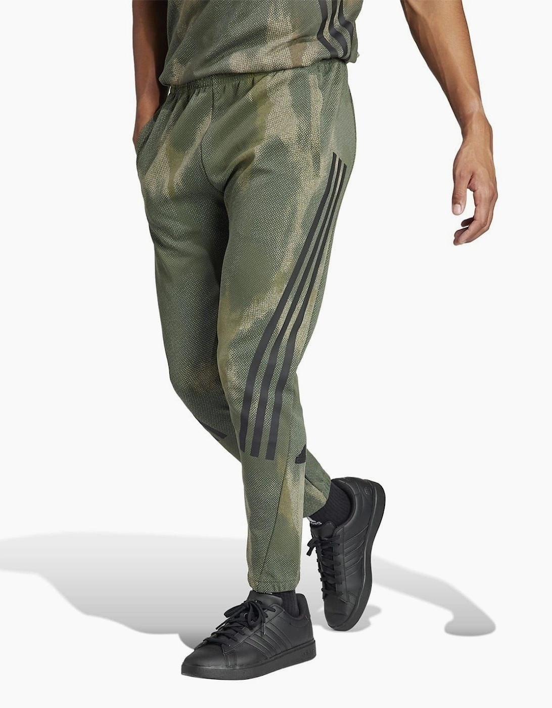 Camo Three Bar Logo Side Stripes Joggers