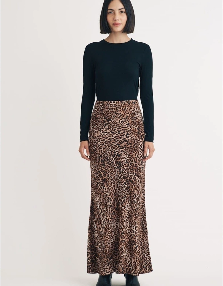 Pytn Animal Patterned Maxi Trumpet Skirt