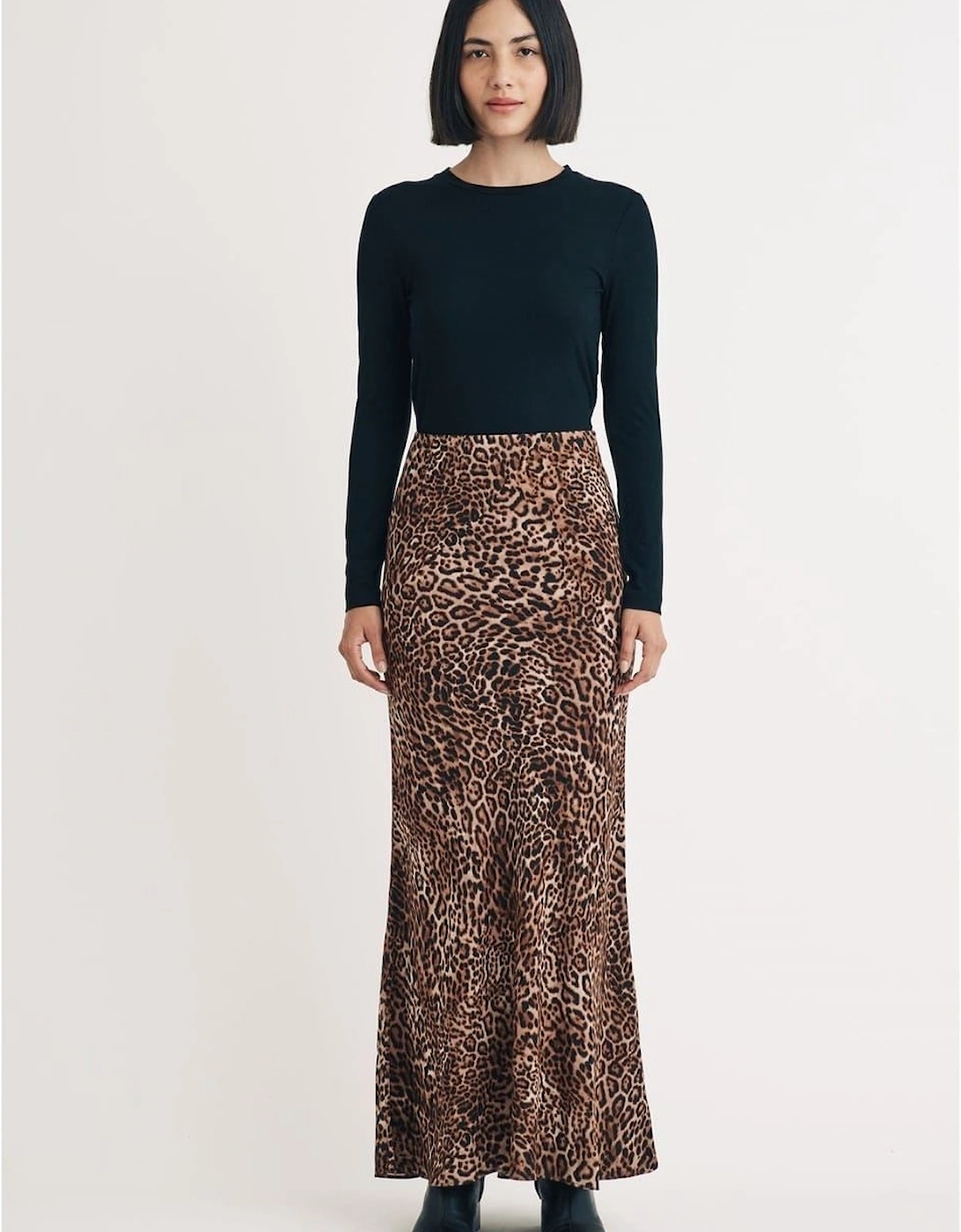 Pytn Animal Patterned Maxi Trumpet Skirt