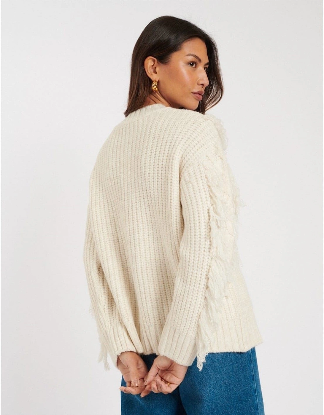 Crew Neck Relaxed Fit Long Sleeve Sweater