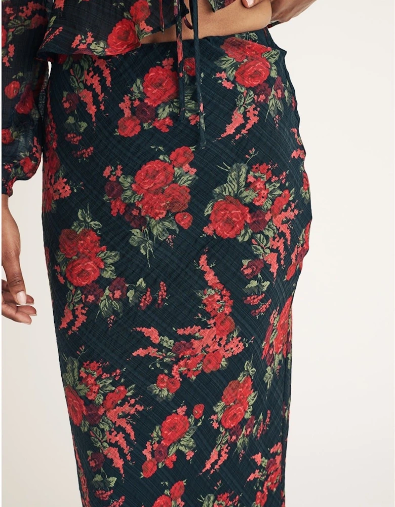 Lotus Maxi Floral Patterned A-Line Skirt