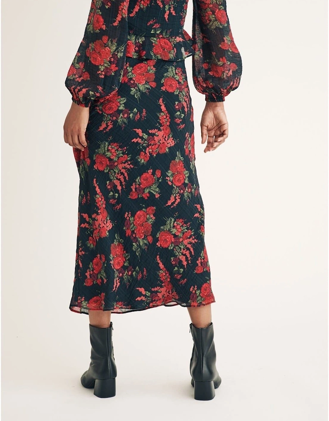 Lotus Maxi Floral Patterned A-Line Skirt