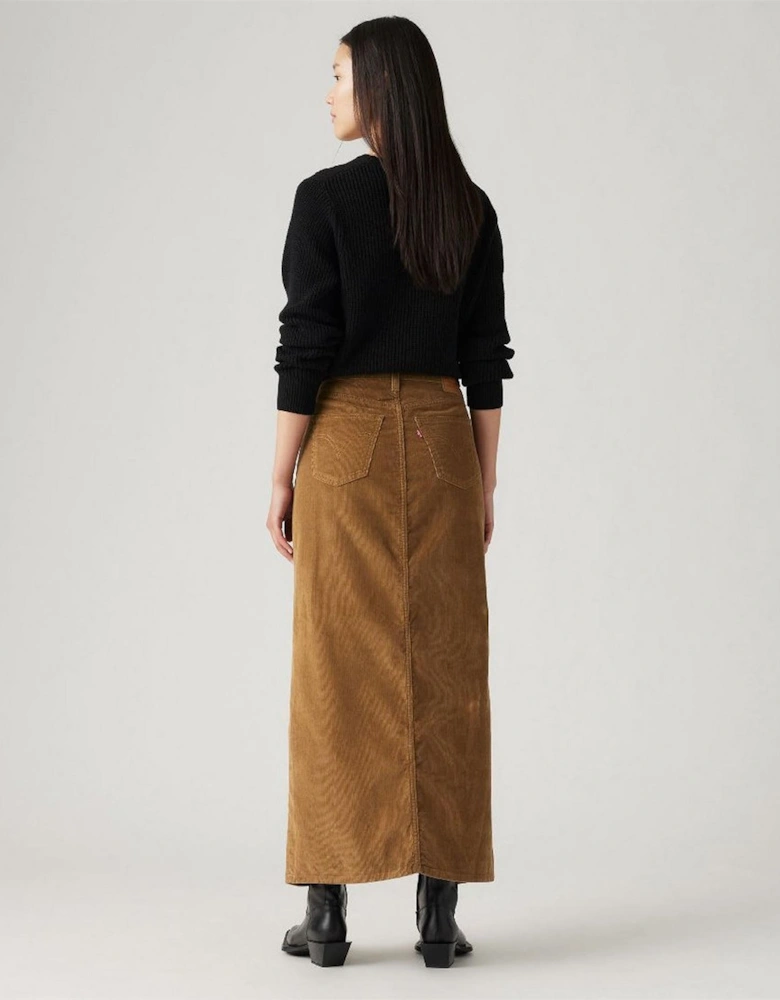 Ankle Column Denim Skirt