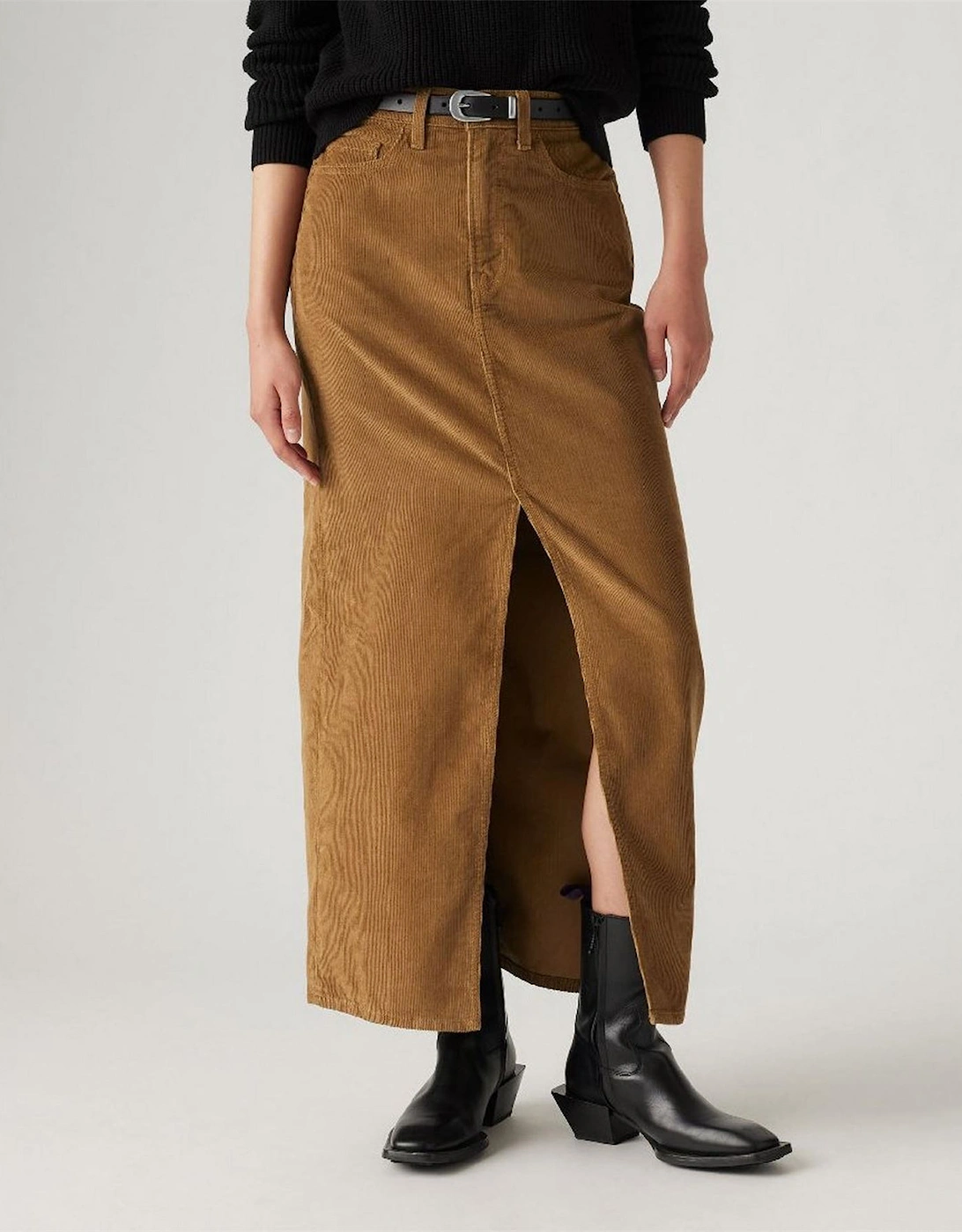 Ankle Column Denim Skirt