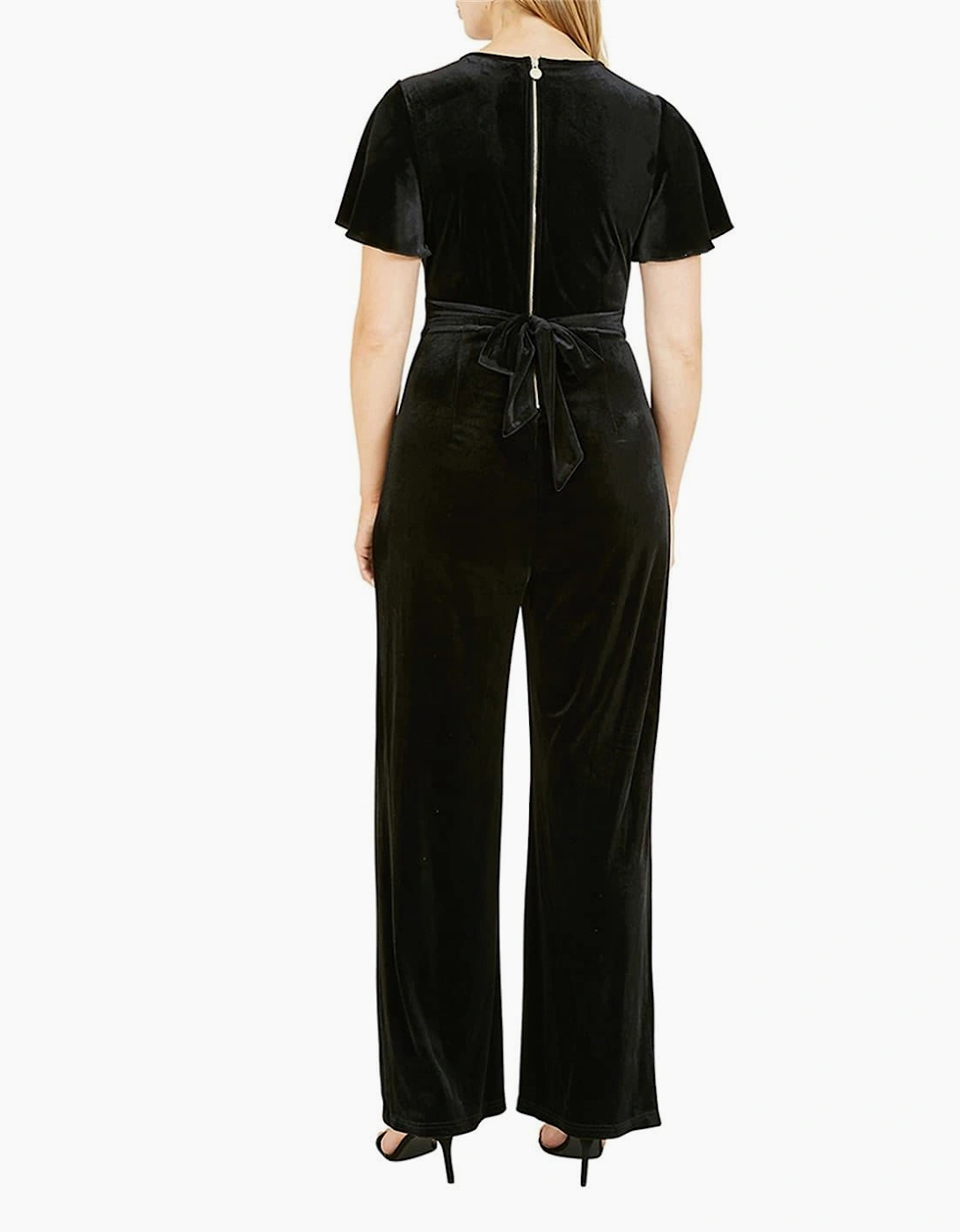 V Neck Wrap Jumpsuit with Angel Sleeves