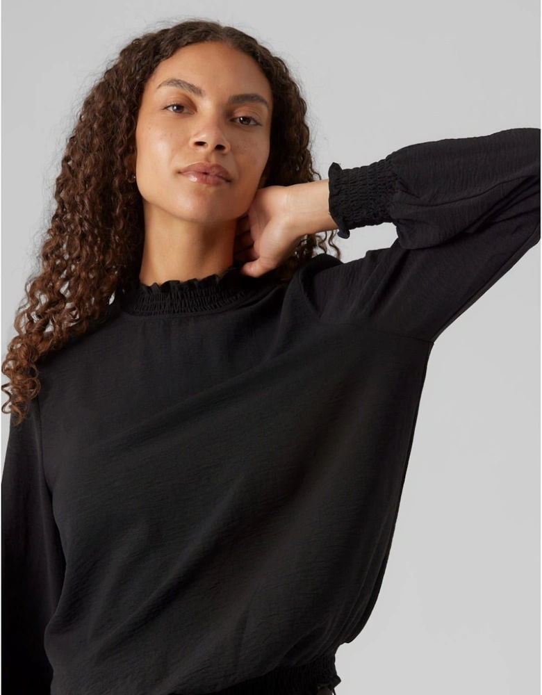 Mock Neck Regular Fit Blouse